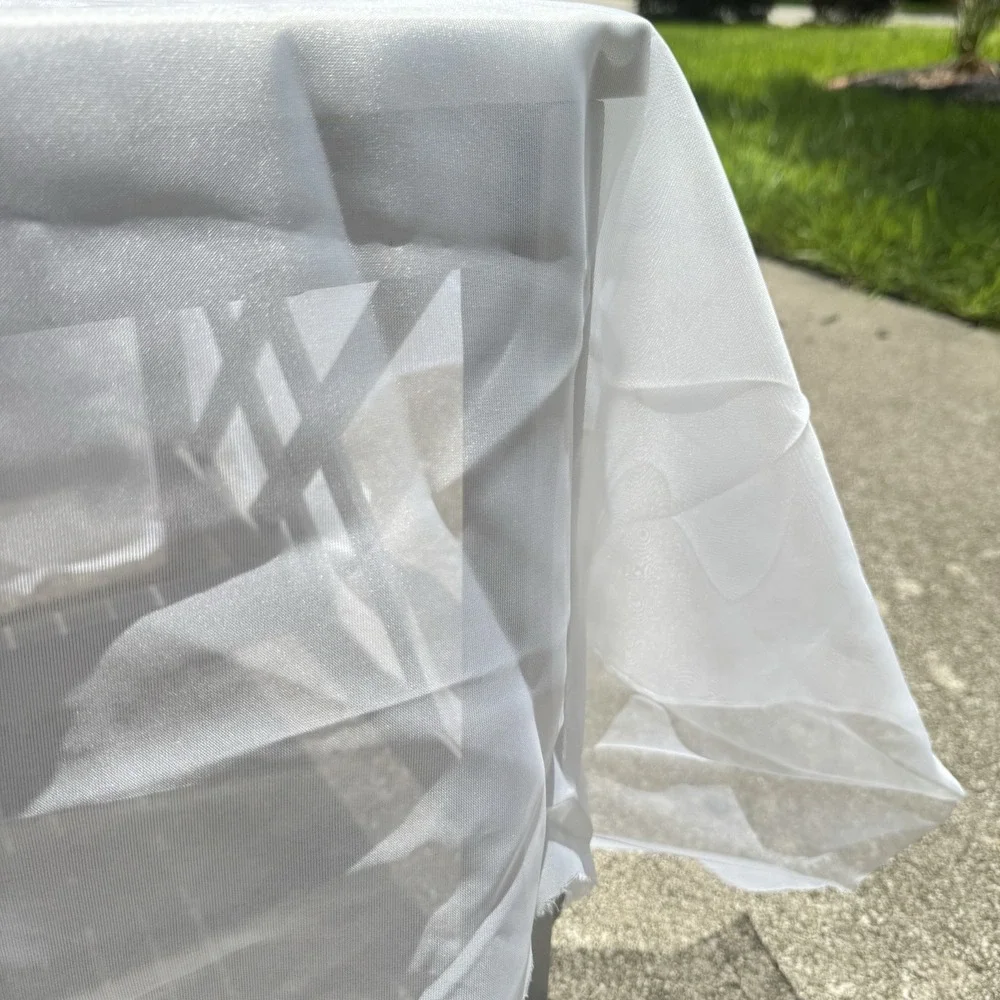 Lot 7 VTG White Sheer Organza‎ Fabric Cuts – 59yd Total 3.5ft Wide Bridal Decor